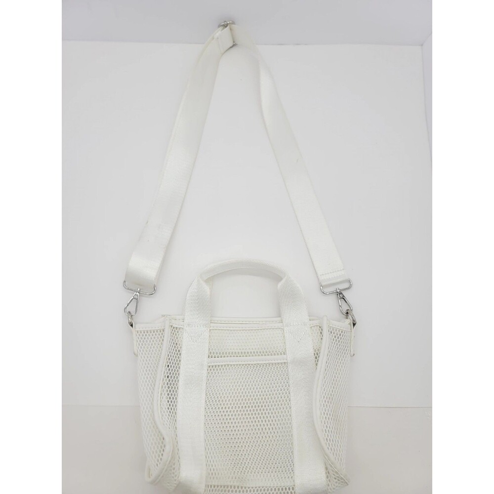 Forever 21 Small White Mesh Shoulder Bag with Handles Lightweight Bag